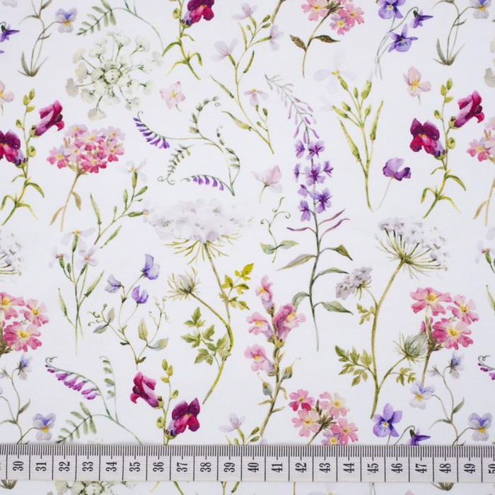 PASTELL BLUMEN - SP250 French Terry mit Elasthan