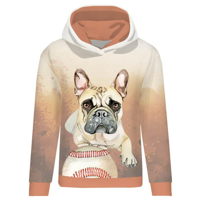 BLUZA DAMSKA (POLA) CLASSIC Z KAPTUREM - BULDOG / brązowy - dzianina pętelkowa XXXL
