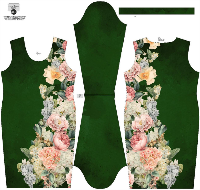 PENCIL DRESS (ALISA) - VINTAGE FLOWERS WZ. 14 - sewing set XL