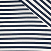 Viskose Jersey - STREIFEN DUNKELBLAU  / WEIß 1,0cm x 1,0cm