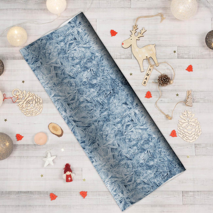 FROST pat. 2 / sea blue (PAINTED ON GLASS) - brushed knitwear with elastane ITY