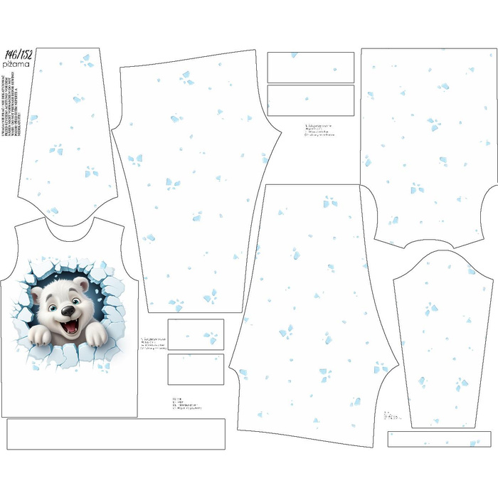 KINDERPYJAMAS "MIKI" - HAPPY BEAR - Nähset (146/152)