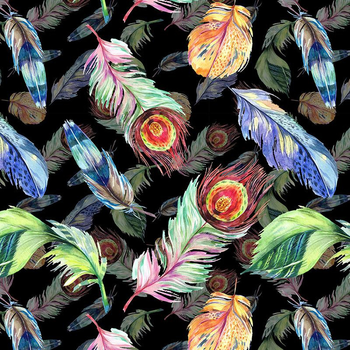 PEACOCK FEATHERS / black - light brushed knitwear