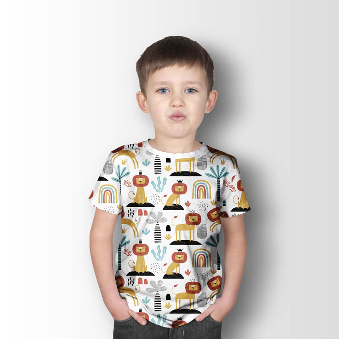 PAINTED LIONS - Cotton woven fabric