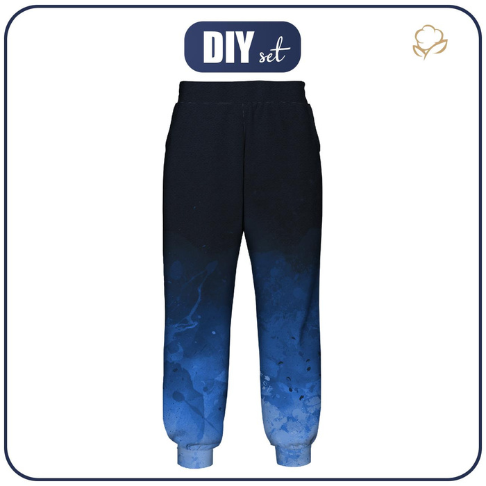 DAMEN JOGGINGHOSE (NOEMI) - KLECKSE (classic blue) / schwarz - Nähset L