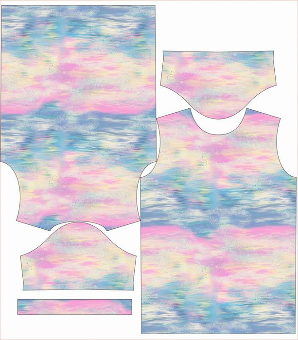 T-SHIRT DZIECIĘCY - TĘCZOWY OCEAN wz. 5 - single jersey (140/146)