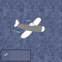 FLUGZEUG (FLUGZEUGE) / ACID WASH DUNKELBLAU - panoramisches Paneel (60 x 155cm)