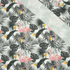 FLAMINGOS WITH LEAVES 2.0 - quick-drying woven fabric