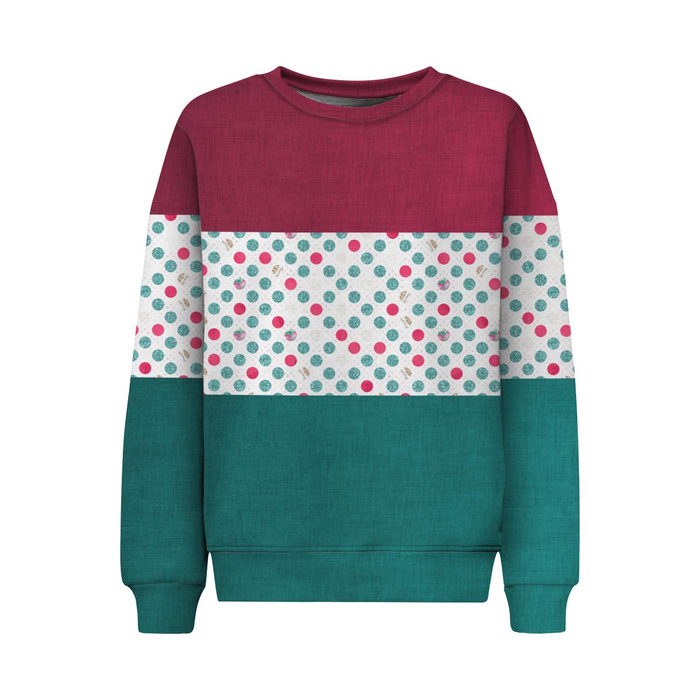 DRES DZIECIĘCY (MILAN) - BROKATOWE KROPKI WZ. 2 - zestaw do uszycia (134/140)