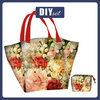 Torba XL z saszetką 2 w 1 - WATERCOLOR FLOWERS wz. 7 - zestaw do uszycia
