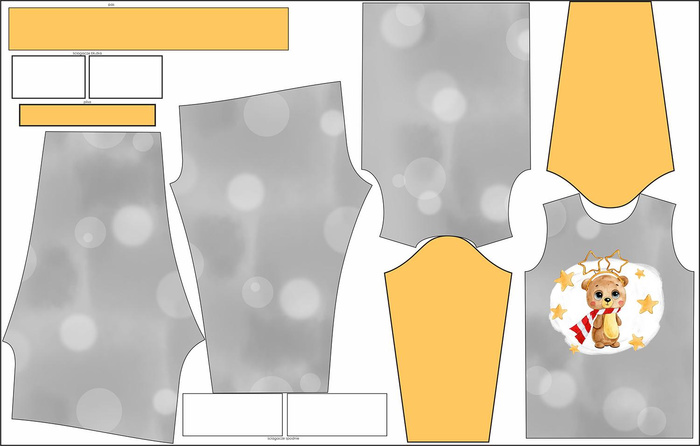 CHILDREN'S PAJAMAS " MIKI" - LEO THE WINTER BEAR - sewing set