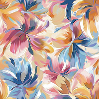 WATERCOLOR FLOWERS wz.8 - teplákovina počesaná s elastanem ITY