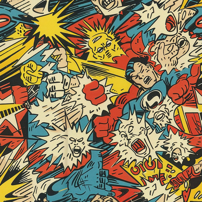 RETRO COMIC Vz.2 - teplákovina počesaná s elastanem ITY