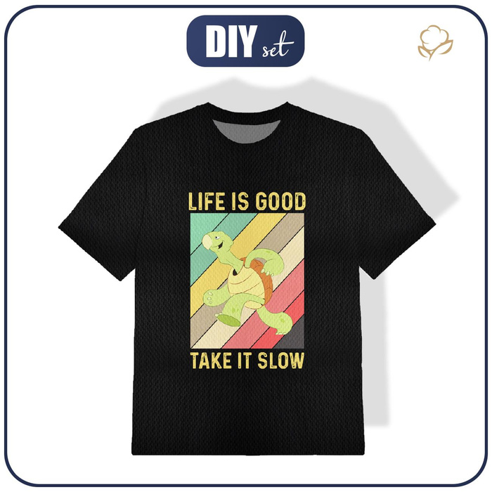 CHILDREN'S SPORTS T-SHIRT - LIFE IS GOOD / black