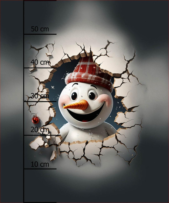 HAPPY SNOWMAN -  PANEL (60cm x 50cm) brushed knitwear with elastane ITY
