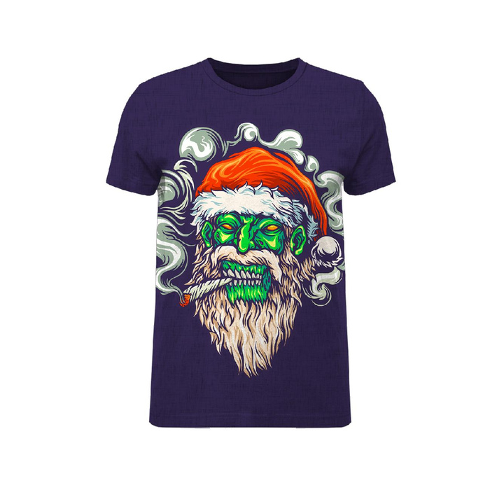 T-SHIRT MĘSKI - GREEN SANTA - single jersey L