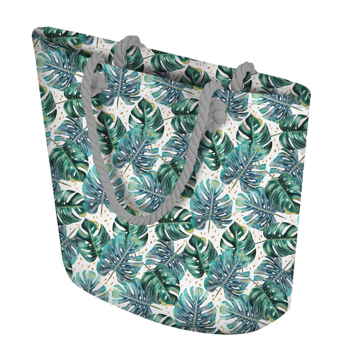 TOTE BAG - MONSTERA pat. 4 / white - sewing set
