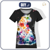 DAMEN T-SHIRT - WATERCOLOR CAT MS. 2 - Nähset XS