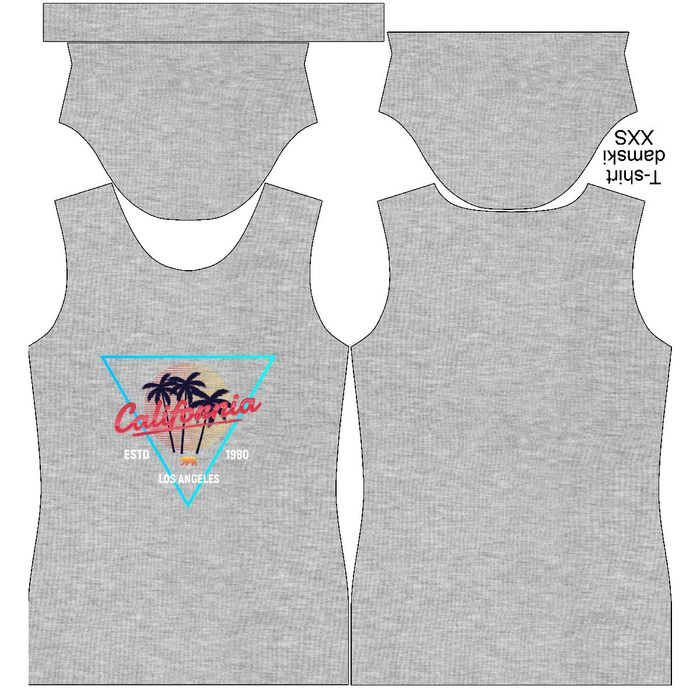 WOMEN’S T-SHIRT - CALIFORNIA no. 2 / melange light grey - single jersey