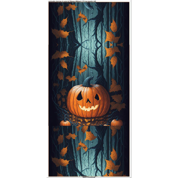 PILLOW 45X45 - HALLOWEEN PUMPKIN - Upholstery velour - sewing set