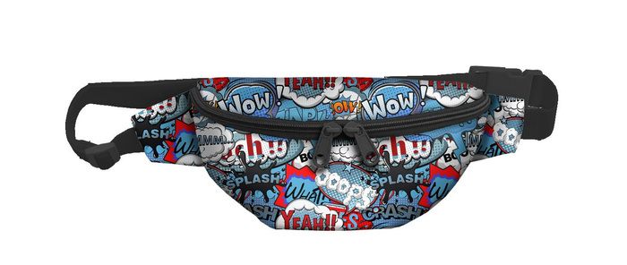 HIP BAG - COMIC BOOK (blue - red) - small