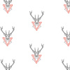 DEERS / white - Cotton woven fabric
