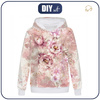BLUZA DAMSKA (POLA) CLASSIC Z KAPTUREM - WATERCOLORS FLOWERS wz. 6 - dzianina pętelkowa XXXL