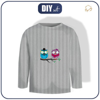 LONGSLEEVE - DVĚ SOVY / šedé  - single jersey