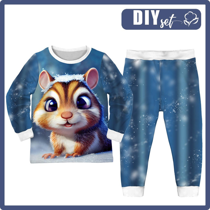 CHILDREN'S PAJAMAS " MIKI" - ANIMATED SQUIRREL - sewing set (122/128)