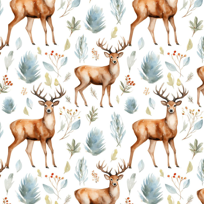 PASTEL REINDEER - tkanina bawełniana
