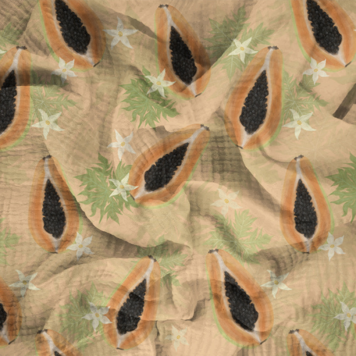 PAPAYA ORANGE - Cotton muslin