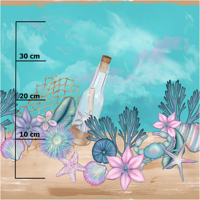 LETTER IN THE BOTTLE (WATER WORLD) - panel looped knit 