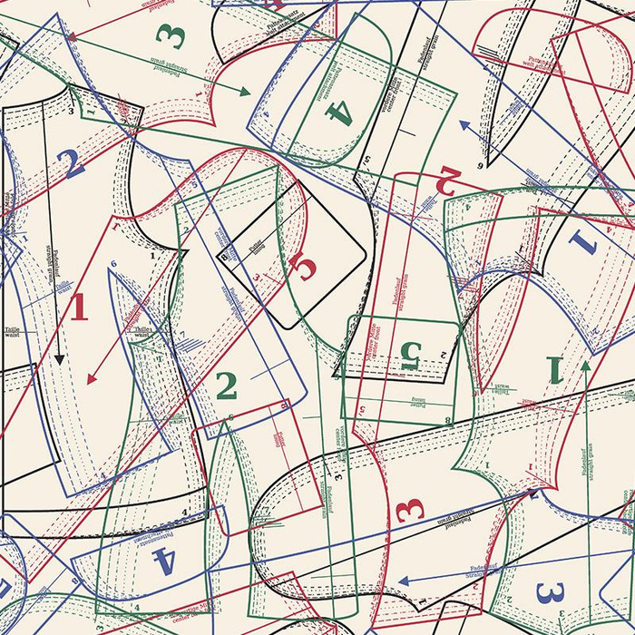 PATTERN (HOBBIES AND JOBS) - ecru / white - Panama 220g