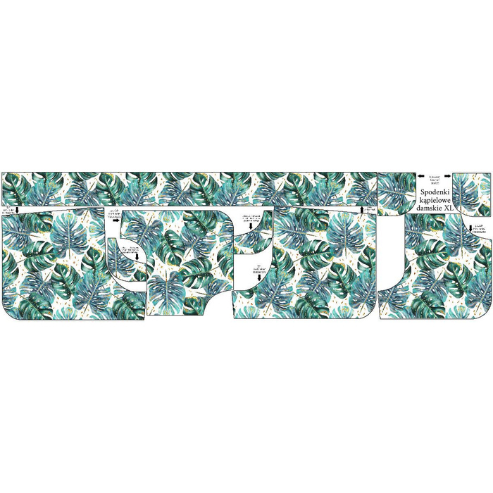 Dámské koupací šortky - MONSTERA vz. 4 / bílý M