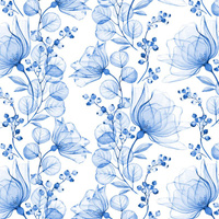 KVĚTY vz. 4 (classic blue) -  šusťákovina