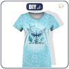T-SHIRT DAMSKI - WODNY ŚWIAT / niebieski - zestaw do uszycia XXXL
