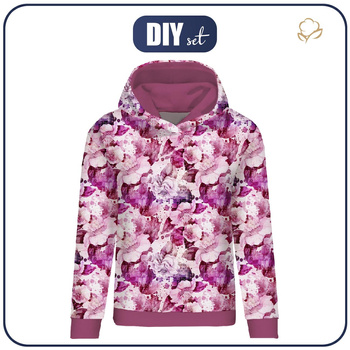 CLASSIC WOMEN’S HOODIE (POLA) - PINK PARADISE PAT. 2 - looped knit fabric