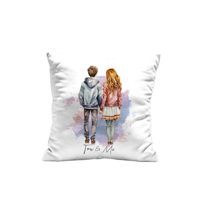 POLŠTÁŘ 45x45 -YOU & ME - Potahový velur - Sada šití