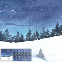 WINTERLANDSCHAFT M.1 (GEMALTER WALD) - panoramisches Paneel (80cm x 155cm)