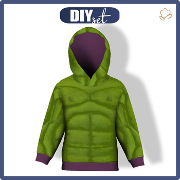 DZIECIĘCA BLUZA Z KAPTUREM (ALEX) - SUPERHERO WZ. 2 - zestaw do uszycia (86/92)