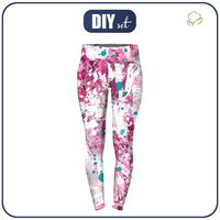 DAMEN THERMO LEGGINGS (GRETA) - PINK SPLATTER - Nähset XXXL