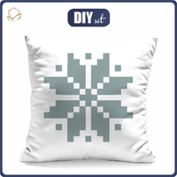 PILLOW 45X45 - ALPINE FLOWER / grey - sewing set