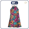 DRESS "DALIA" MINI - WATER-COLOR FLOWERS pat. 7 - sewing set XXS-XS