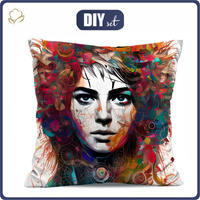 PILLOW 45X45 - ABSTRACT GIRL PAT. 1 - Cotton woven fabric - sewing set