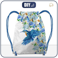 GYM BAG - KINGFISHERS AND LILACS (KINGFISHERS IN THE MEADOW) / white - small
