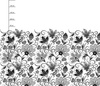 FLOWERS (pattern no. 2 grey) / white - dress panel TE210