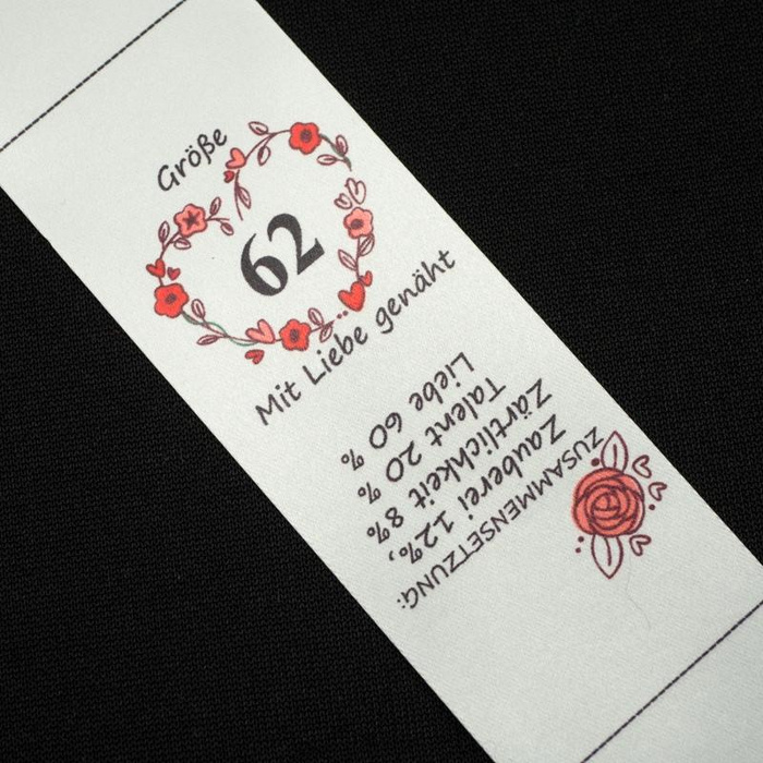 Mädchen Textillabel DE - Größe 50 - 4 Stck Set