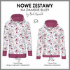 BLUZA DAMSKA (POLA) CLASSIC Z KAPTUREM - AKWARELOWY BUKIET wz. 2 -  dzianina pętelkowa XXL