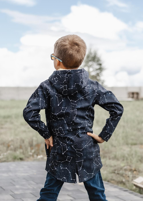 KINDERPARKA (ARIEL) - DINO SCHWARZ  / eco melange - Softshell (110/116)