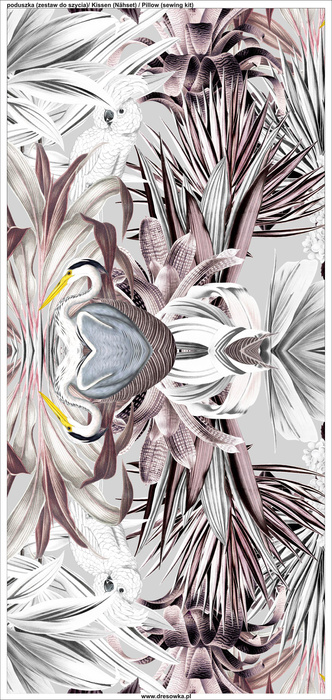 POLŠTÁŘ 45x45 - LUXE TROPICAL  vz. 2 - Potahový velur - Sada šití